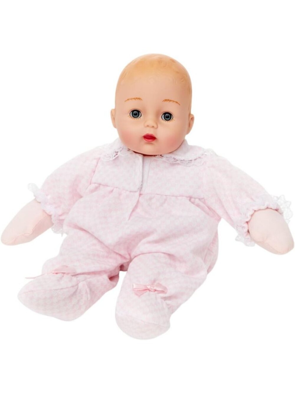 Adorable Baby Huggums Doll in Pink Check Outfit - Perfect Gift for Newborns!